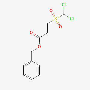 molecular formula C11H12Cl2O4S B11698224 Benzyl 3-[(dichloromethyl)sulfonyl]propanoate 