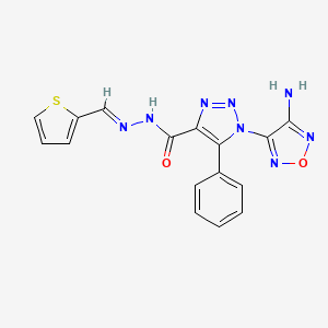 1-(4-amino-1,2,5-oxadiazol-3-yl)-5-phenyl-N'-[(E)-thiophen-2-ylmethylidene]-1H-1,2,3-triazole-4-carbohydrazide