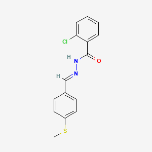 (E)-2-chloro-N'-(4-(methylthio)benzylidene)benzohydrazide