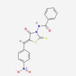 N-[(5Z)-5-[(4-nitrophenyl)methylidene]-4-oxo-2-sulfanylidene-1,3-thiazolidin-3-yl]benzamide