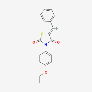 molecular formula C18H15NO3S B11698284 (5Z)-5-benzylidene-3-(4-ethoxyphenyl)-1,3-thiazolidine-2,4-dione 