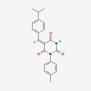 (5E)-1-(4-methylphenyl)-5-[4-(propan-2-yl)benzylidene]pyrimidine-2,4,6(1H,3H,5H)-trione