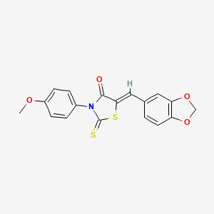 (5Z)-5-(1,3-benzodioxol-5-ylmethylidene)-3-(4-methoxyphenyl)-2-thioxo-1,3-thiazolidin-4-one