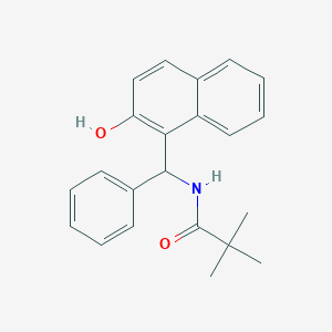 molecular formula C22H23NO2 B11698302 N-[(2-hydroxy-1-naphthyl)(phenyl)methyl]-2,2-dimethylpropanamide 