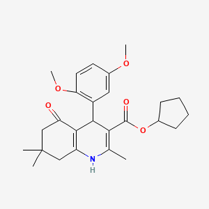 Cyclopentyl 4-(2,5-dimethoxyphenyl)-2,7,7-trimethyl-5-oxo-1,4,5,6,7,8-hexahydroquinoline-3-carboxylate