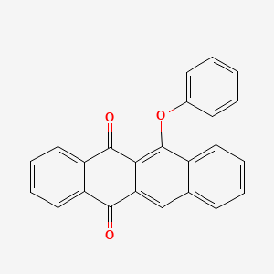 molecular formula C24H14O3 B11698316 6-Phenoxytetracene-5,12-dione CAS No. 35058-42-5