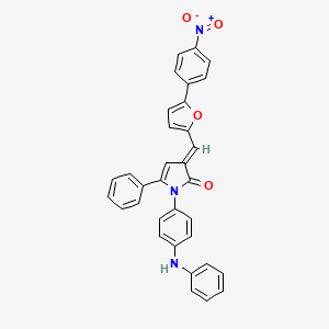 (3E)-3-{[5-(4-nitrophenyl)furan-2-yl]methylidene}-5-phenyl-1-[4-(phenylamino)phenyl]-1,3-dihydro-2H-pyrrol-2-one