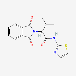 molecular formula C16H15N3O3S B11698353 2-(1,3-Dioxo-1,3-dihydro-isoindol-2-yl)-3-methyl-N-thiazol-2-yl-butyramide 