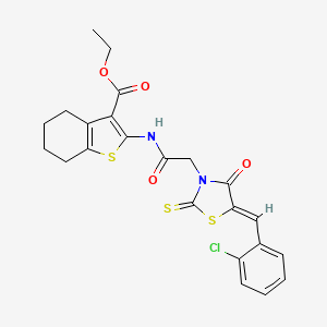 Ethyl 2-(2-{5-[(2-chlorophenyl)methylene]-4-oxo-2-thioxo-1,3-thiazolidin-3-yl} acetylamino)-4,5,6,7-tetrahydrobenzo[b]thiophene-3-carboxylate