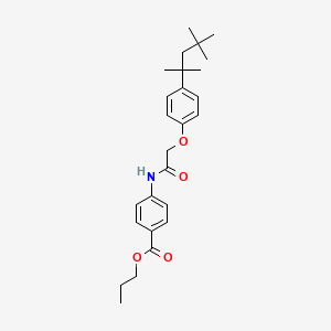 molecular formula C26H35NO4 B11698371 Propyl 4-{2-[4-(2,4,4-trimethylpentan-2-yl)phenoxy]acetamido}benzoate 