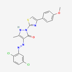 (4Z)-4-[2-(2,5-dichlorophenyl)hydrazinylidene]-2-[4-(4-methoxyphenyl)-1,3-thiazol-2-yl]-5-methyl-2,4-dihydro-3H-pyrazol-3-one