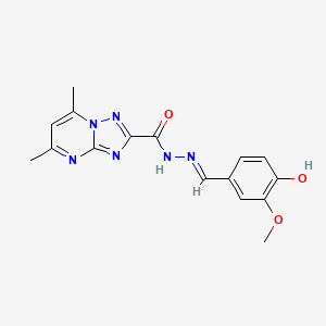 N'-[(E)-(4-hydroxy-3-methoxyphenyl)methylidene]-5,7-dimethyl[1,2,4]triazolo[1,5-a]pyrimidine-2-carbohydrazide