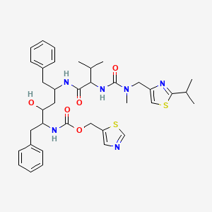 molecular formula C12H11N3 B1169842 N-[3-hydroxy-5-[[3-methyl-2-[[[methyl-[(2-propan-2-yl-4-thiazolyl)methyl]amino]-oxomethyl]amino]-1-oxobutyl]amino]-1,6-diphenylhexan-2-yl]carbamic acid 5-thiazolylmethyl ester CAS No. 162990-01-4