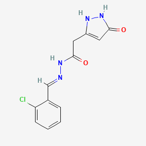 N'-[(E)-(2-chlorophenyl)methylidene]-2-(5-hydroxy-1H-pyrazol-3-yl)acetohydrazide