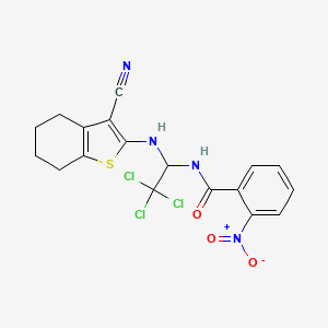 2-nitro-N-{2,2,2-trichloro-1-[(3-cyano-4,5,6,7-tetrahydro-1-benzothiophen-2-yl)amino]ethyl}benzamide