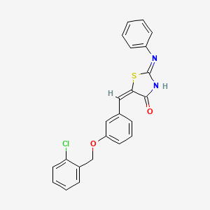 (5E)-2-anilino-5-[[3-[(2-chlorophenyl)methoxy]phenyl]methylidene]-1,3-thiazol-4-one