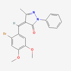 molecular formula C19H17BrN2O3 B11698489 (4Z)-4-(2-bromo-4,5-dimethoxybenzylidene)-5-methyl-2-phenyl-2,4-dihydro-3H-pyrazol-3-one 