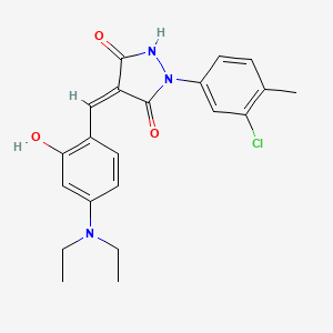 (4Z)-1-(3-chloro-4-methylphenyl)-4-[4-(diethylamino)-2-hydroxybenzylidene]pyrazolidine-3,5-dione