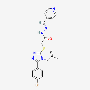 2-{[5-(4-bromophenyl)-4-(2-methyl-2-propenyl)-4H-1,2,4-triazol-3-yl]sulfanyl}-N'-[(E)-4-pyridinylmethylidene]acetohydrazide