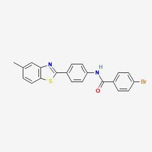 molecular formula C21H15BrN2OS B11698536 4-bromo-N-[4-(5-methyl-1,3-benzothiazol-2-yl)phenyl]benzamide 