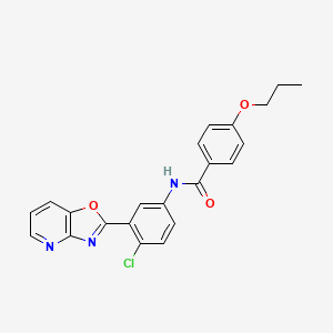 molecular formula C22H18ClN3O3 B11698586 N-[4-chloro-3-([1,3]oxazolo[4,5-b]pyridin-2-yl)phenyl]-4-propoxybenzamide 