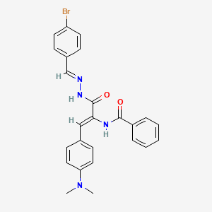 N-{(1Z)-3-[(2E)-2-(4-bromobenzylidene)hydrazinyl]-1-[4-(dimethylamino)phenyl]-3-oxoprop-1-en-2-yl}benzamide