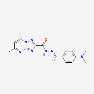 molecular formula C17H19N7O B11698647 N'-{(E)-[4-(dimethylamino)phenyl]methylidene}-5,7-dimethyl[1,2,4]triazolo[1,5-a]pyrimidine-2-carbohydrazide 