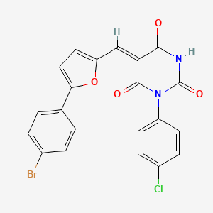 (5Z)-5-{[5-(4-Bromophenyl)furan-2-YL]methylidene}-1-(4-chlorophenyl)-1,3-diazinane-2,4,6-trione