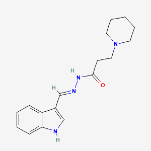 molecular formula C17H22N4O B11698673 N'-[(E)-1H-indol-3-ylmethylidene]-3-(piperidin-1-yl)propanehydrazide 