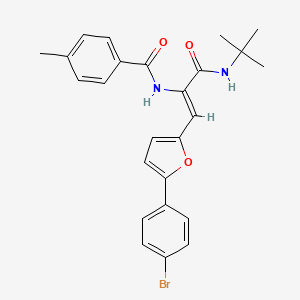 N-[(1Z)-1-[5-(4-bromophenyl)furan-2-yl]-3-(tert-butylamino)-3-oxoprop-1-en-2-yl]-4-methylbenzamide