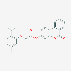 molecular formula C25H22O5 B11698690 (6-oxobenzo[c]chromen-3-yl) 2-(5-methyl-2-propan-2-ylphenoxy)acetate 