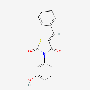 molecular formula C16H11NO3S B11698694 (5Z)-5-benzylidene-3-(3-hydroxyphenyl)-1,3-thiazolidine-2,4-dione 