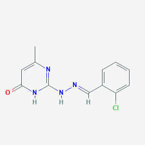 molecular formula C12H11ClN4O B11698695 2-Chlorobenzaldehyde (4-methyl-6-oxo-1,6-dihydropyrimidin-2-yl)hydrazone CAS No. 91398-40-2