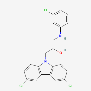 molecular formula C21H17Cl3N2O B11698715 1-(3-Chloro-phenylamino)-3-(3,6-dichloro-carbazol-9-yl)-propan-2-ol 