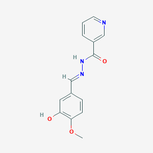 molecular formula C14H13N3O3 B11698732 N'-[(E)-(3-hydroxy-4-methoxyphenyl)methylidene]pyridine-3-carbohydrazide 