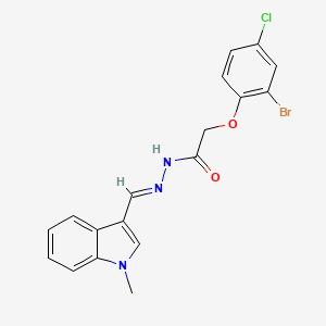 2-(2-bromo-4-chlorophenoxy)-N'-[(E)-(1-methyl-1H-indol-3-yl)methylidene]acetohydrazide