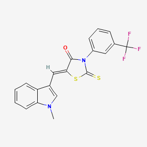 (5Z)-5-[(1-methyl-1H-indol-3-yl)methylidene]-2-thioxo-3-[3-(trifluoromethyl)phenyl]-1,3-thiazolidin-4-one