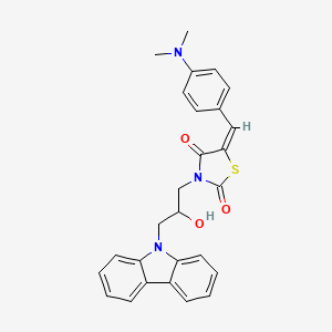 (5E)-3-[3-(9H-carbazol-9-yl)-2-hydroxypropyl]-5-[4-(dimethylamino)benzylidene]-1,3-thiazolidine-2,4-dione