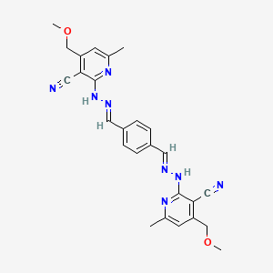 2,2'-{benzene-1,4-diylbis[(E)methylylidene(2E)hydrazin-1-yl-2-ylidene]}bis[4-(methoxymethyl)-6-methylpyridine-3-carbonitrile]