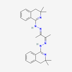 molecular formula C26H32N6 B11698792 (1Z)-1-[(2E)-{(3Z)-3-[(2E)-(3,3-dimethyl-3,4-dihydroisoquinolin-1(2H)-ylidene)hydrazinylidene]butan-2-ylidene}hydrazinylidene]-3,3-dimethyl-1,2,3,4-tetrahydroisoquinoline 