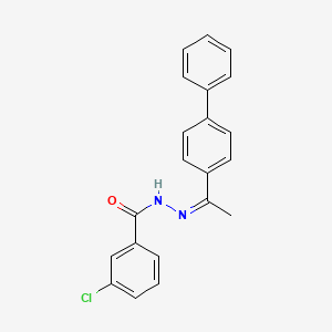 N'-[(1Z)-1-(biphenyl-4-yl)ethylidene]-3-chlorobenzohydrazide