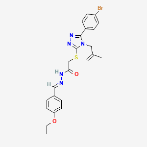 2-{[5-(4-bromophenyl)-4-(2-methyl-2-propenyl)-4H-1,2,4-triazol-3-yl]sulfanyl}-N'-[(E)-(4-ethoxyphenyl)methylidene]acetohydrazide