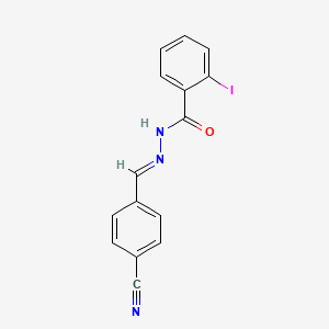 molecular formula C15H10IN3O B11698874 N'-[(E)-(4-cyanophenyl)methylidene]-2-iodobenzohydrazide 