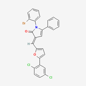 (3E)-1-(2-bromophenyl)-3-{[5-(2,5-dichlorophenyl)furan-2-yl]methylidene}-5-phenyl-1,3-dihydro-2H-pyrrol-2-one