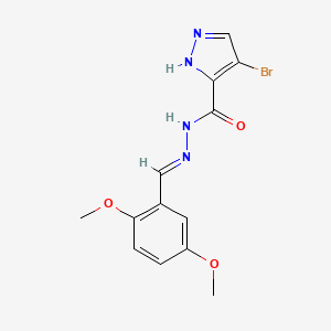 4-bromo-N'-[(E)-(2,5-dimethoxyphenyl)methylidene]-1H-pyrazole-5-carbohydrazide