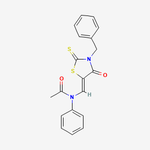 N-[(Z)-(3-benzyl-4-oxo-2-thioxo-1,3-thiazolidin-5-ylidene)methyl]-N-phenylacetamide