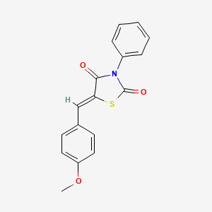 molecular formula C17H13NO3S B11698939 (5Z)-5-[(4-methoxyphenyl)methylidene]-3-phenyl-1,3-thiazolidine-2,4-dione 