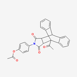 4-(1-Acetyl-16,18-dioxo-17-azapentacyclo[6.6.5.0~2,7~.0~9,14~.0~15,19~]nonadeca-2,4,6,9,11,13-hexaen-17-yl)phenyl acetate (non-preferred name)