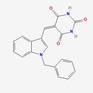 molecular formula C20H15N3O3 B11698976 5-[(1-benzyl-1H-indol-3-yl)methylidene]pyrimidine-2,4,6(1H,3H,5H)-trione 