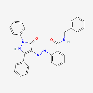 N-benzyl-2-[(2E)-2-(5-oxo-1,3-diphenyl-1,5-dihydro-4H-pyrazol-4-ylidene)hydrazinyl]benzamide